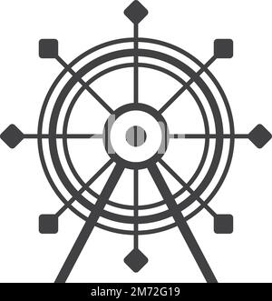 Ferris wheel illustration in minimal style isolated on background Stock Vector