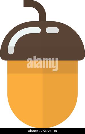 acorn illustration in minimal style isolated on background Stock Vector