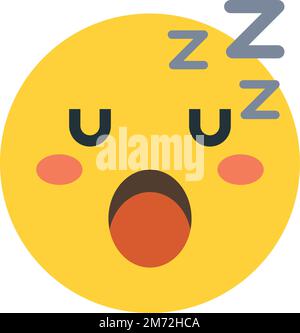 sleepy face emoji illustration in minimal style isolated on background Stock Vector