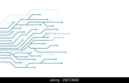 Circuit board electronics digital technology banner. Abstract technology background. Tech futuristic circuit board abstract banner. Vector illustratio Stock Vector