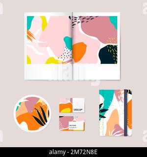 Memphis design pattern company branding vector Stock Vector