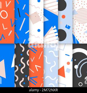 Colorful geometric memphis style background Stock Vector