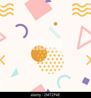 Colorful geometric memphis style background Stock Vector