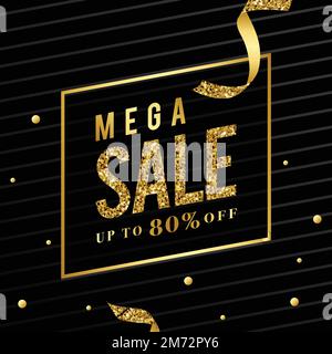 Mega sale 80% off sign vector Stock Vector