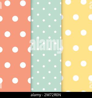 Pastel polka dot seamless pattern vector set Stock Vector