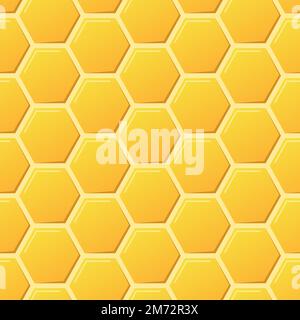 Honeycomb seamless pattern. Abstract geometric yellow honeycomb seamless pattern. Hexagon pattern. Vector illustration Stock Vector
