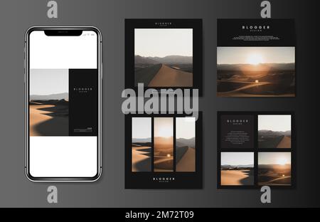 Travel photography blog template design vector Stock Vector