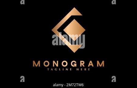 Alphabet c geomatry logo vector monogram template Stock Vector