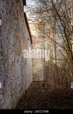 The medieval defensive wall surrounding the city of Landsberg am Lech, Bavaria Stock Photo