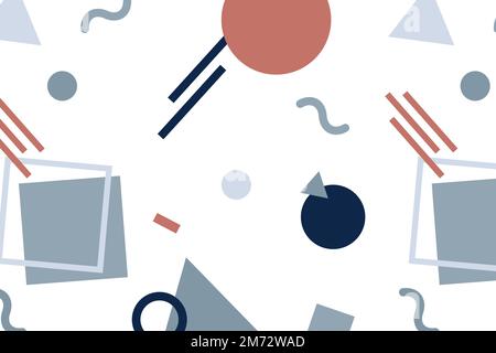 Blue and red Memphis background vector Stock Vector