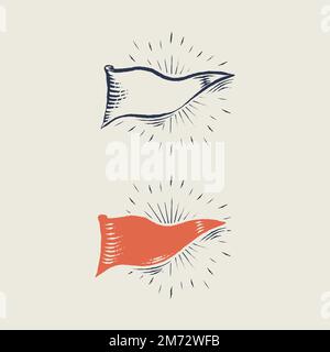 Old school flags and banners vector collection Stock Vector