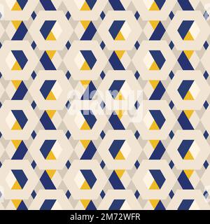 3D yellow and blue hexagonal patterned background vector Stock Vector