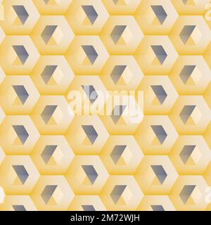 3D yellow and blue hexagonal patterned background vector Stock Vector