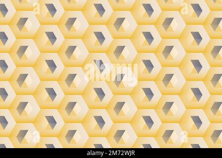 3D yellow and blue hexagonal patterned background vector Stock Vector