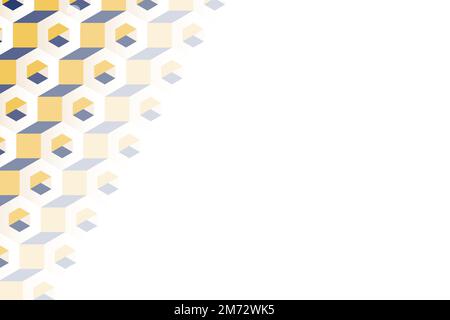 3D yellow and blue hexagonal patterned background vector Stock Vector