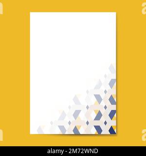 3D yellow and blue hexagonal patterned poster template vector Stock Vector