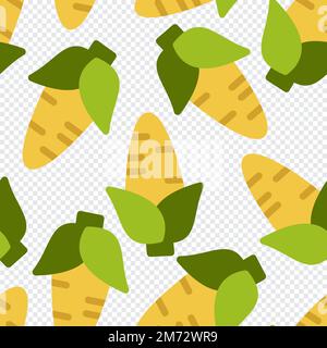 Corn seamless pattern cute background. Vector cute corns seamless pattern isolated. Corn seamless background. Vector illustration Stock Vector
