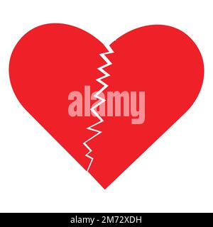 vector design of broken heart isolated on white background Stock Vector