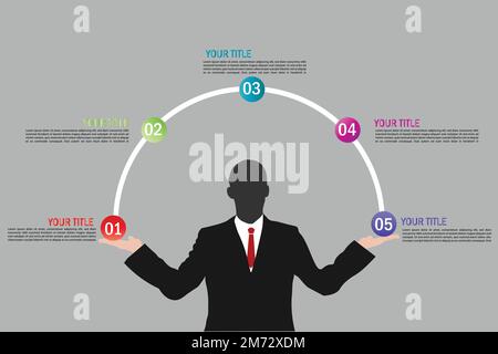 5 option business infographic design Stock Vector