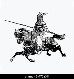Drawing of an oriental army general from Babylon Electrified Stock Vector