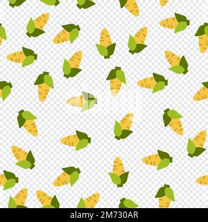 Corn seamless pattern cute background. Vector cute corns seamless pattern isolated. Corn seamless background. Vector illustration Stock Vector