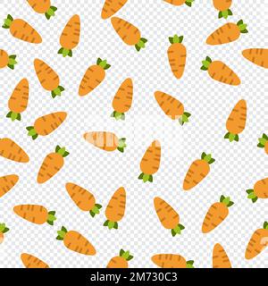 Carrot seamless pattern cute background. Vector cute carrots seamless pattern isolated. Carrot seamless background. Vector illustration Stock Vector