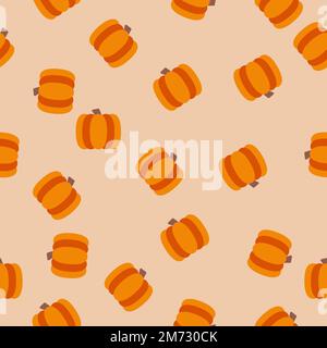 Pumpkin seamless pattern cute background. Vector cute pumpkins seamless pattern isolated. Pumpkin seamless background. Vector illustration Stock Vector