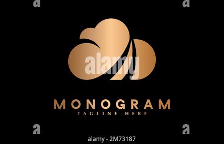 Cloud technology logo vector monogram template Stock Vector