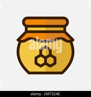 Honey jar vector icon. Creative geometric honey jar logo design. Linear honey jar icon. Vector illustration Stock Vector