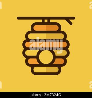 Beehive vector icon. Creative geometric beehive logo design. Linear hive icon. Vector illustration Stock Vector
