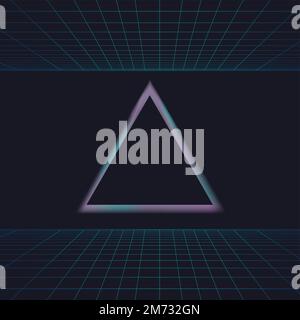Retro neon triangle badge vector Stock Vector