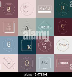 Earth tone badge vector collection Stock Vector