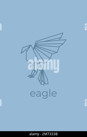eagle origami. Abstract line art eagle logo design. Animal origami. Animal line art. Pet shop outline illustration. Vector illustration Stock Vector