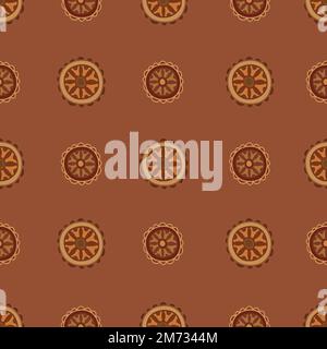 Floral Ethnic Seamless Pattern with hand drawn Tribal style elements. Organic shape background. Stock Vector