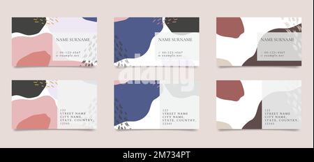 Patterned business card vectors collection Stock Vector