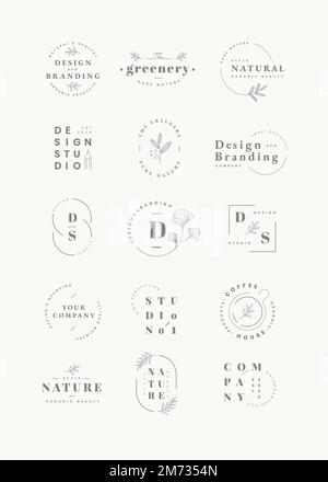 Floral brands and logo designs vector collection Stock Vector