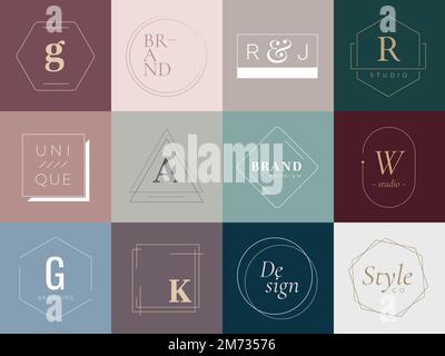Earth tone badge vector collection Stock Vector