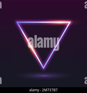 Retro neon triangle badge vector Stock Vector