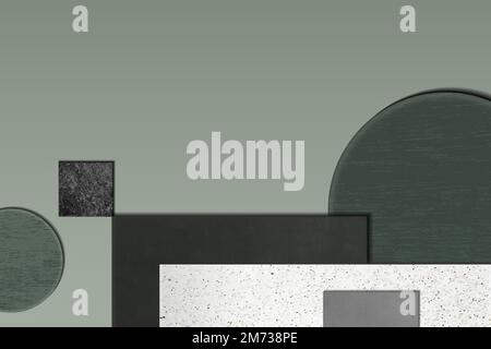 Geometric shape patterned on green background vector Stock Vector