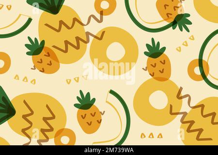 Tropical pineapple fruit pattern vector Stock Vector