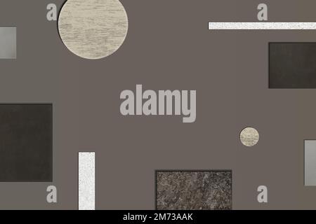 Geometric shape patterned on brown background vector Stock Vector