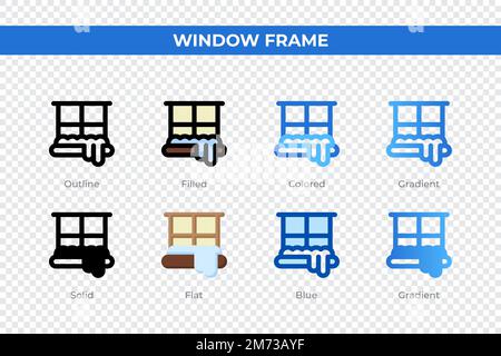 Retro window frame icons set 9 vector Stock Vector Image & Art - Alamy