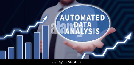 Sign displaying Automated Data Analysis. Business approach Artificial intelligence and deep learning technology Stock Photo