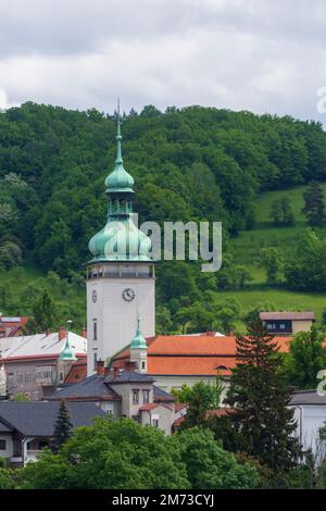 Vsetin (Wsetin): Vsetin (Wsetin) Castle in , Zlinsky, Zlin Region, Zliner Region, Czech Stock Photo