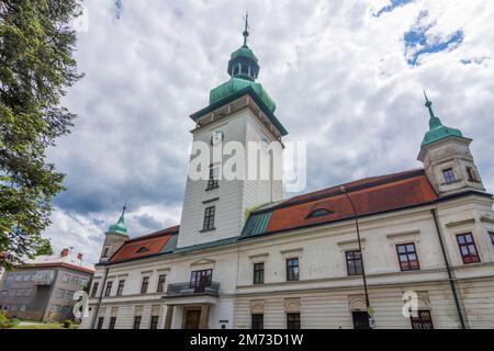 Vsetin (Wsetin): Vsetin (Wsetin) Castle in , Zlinsky, Zlin Region, Zliner Region, Czech Stock Photo