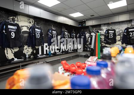 Newcastle, UK. 07th Jan, 2023. Falcons refreshments and match day kit at the ready for the Gallagher Premiership match between Newcastle Falcons and Leicester Tigers at Kingston Park, Newcastle on Saturday 7th January 2023. (Credit: Chris Lishman | MI News)L Credit: MI News & Sport /Alamy Live News Stock Photo