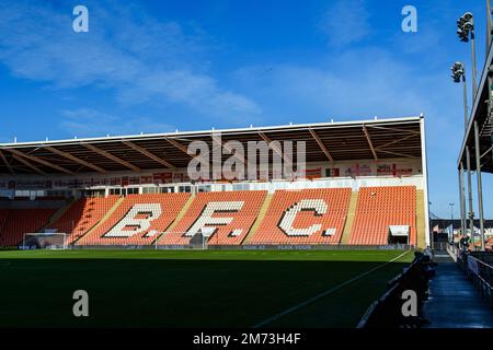 General view inside Bloomfield Road, home to Blackpool during the FA Cup match between Blackpool and Nottingham Forest at Bloomfield Road, Blackpool on Saturday 7th January 2023. (Credit: Jon Hobley | MI News) Credit: MI News & Sport /Alamy Live News Stock Photo