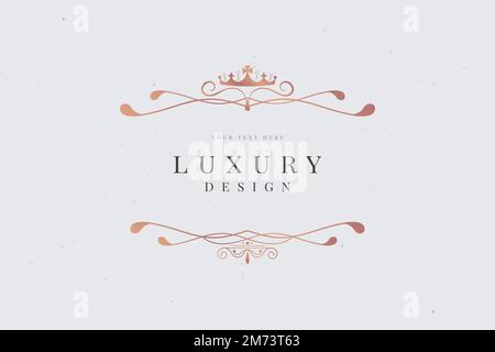 Rose gold luxury logo design vector Stock Vector