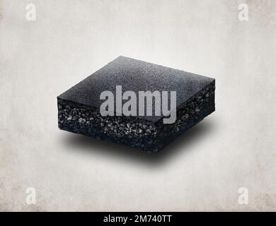 Realistic slice concrete surface, cross section. Isolated illustration Stock Photo