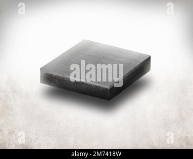 Realistic slice concrete surface, cross section. Isolated illustration concrete surface slice Stock Photo